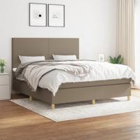 Boxspring met matras stof taupe 180x200 cm