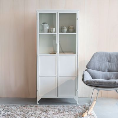 ZILT Vitrinekast 'Majah' metaal 150 x 68cm, kleur Wit