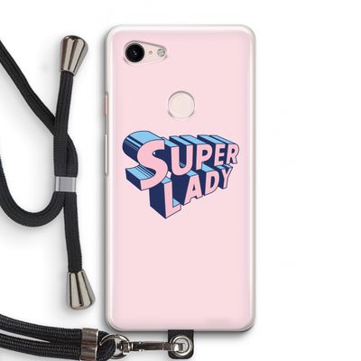Superlady: Pixel 3 Transparant Hoesje met koord
