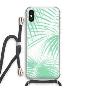 Palmbladeren: iPhone X Transparant Hoesje met koord