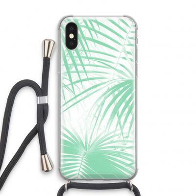 Palmbladeren: iPhone X Transparant Hoesje met koord