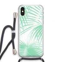 Palmbladeren: iPhone X Transparant Hoesje met koord