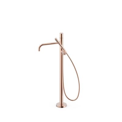 Vrijstaande badkraan Tres Study Exclusive | Hoogte uitloop 67.4 cm | Draaibare uitloop | Mengkraan | Rond | 24k Rose goud