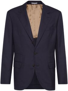 Brunello Cucinelli blazer à simple boutonnage - Bleu