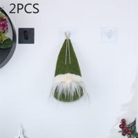 2 stuks CX20211 Cirkel Faceless pop kerstboom hanger decoratie (groen)