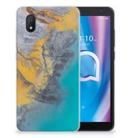 Alcatel 1B (2020) TPU Siliconen Hoesje Marble Blue Gold - thumbnail