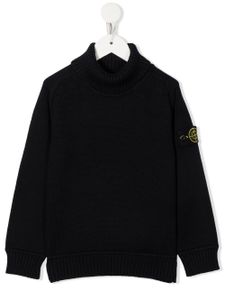 Stone Island Junior pull à patch logo - Bleu
