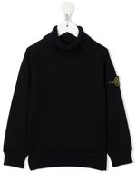Stone Island Junior pull à patch logo - Bleu