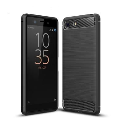 Geborsteld textuur koolstofvezel schokbestendige TPU Case voor Sony Xperia XZ4 Compact (zwart)