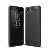 Geborsteld textuur koolstofvezel schokbestendige TPU Case voor Sony Xperia XZ4 Compact (zwart)