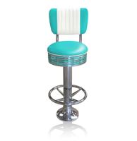 Bar stool BS-27 CB Turquoise with footring-Beton