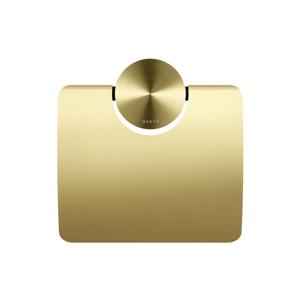 Toiletaccessorieset Geesa Opal | Toiletborstel met houder - Toiletrolhouder met klep - Handdoekhaak | Goud geborsteld
