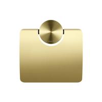 Toiletaccessorieset Geesa Opal | Toiletborstel met houder - Toiletrolhouder met klep - Handdoekhaak | Goud geborsteld