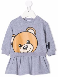 Moschino Kids robe-sweat à imprimé ourson - Gris