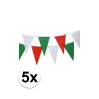 5x Vlaggenlijn groen/rood/wit 4 meter - thumbnail