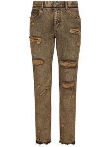 Dolce & Gabbana jean à effet délavé - Marron