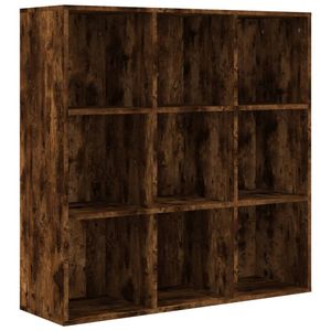 The Living Store Boekenkast Gerookt Eiken - 98 x 30 x 98 cm - Praktisch Materiaal