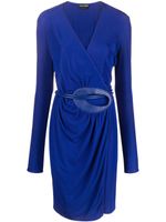 TOM FORD robe portefeuille ceinturée à manches longues - Bleu