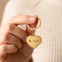 Sleutelhanger graveren - Hart - Goud