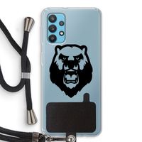Angry Bear (black): Samsung Galaxy A32 4G Transparant Hoesje met koord