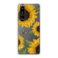 Sunflower and bees: Sony Xperia 1 III Transparant Hoesje - thumbnail