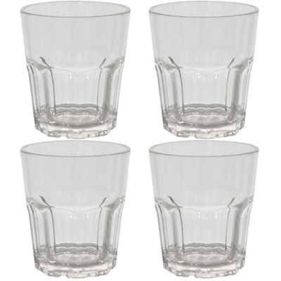 Set van 4x stuks onbreekbare kunststof camping shotglazen/borrelglazen 35 ml