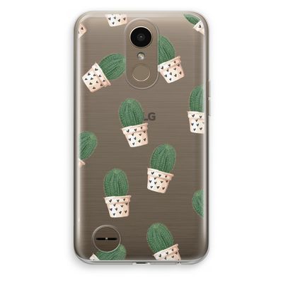 Cactusprint roze: LG K10 (2017) Transparant Hoesje