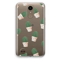 Cactusprint roze: LG K10 (2017) Transparant Hoesje