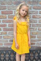B.Nosy Meisjes jurk met ruffel hals - Cheer banana geel - thumbnail
