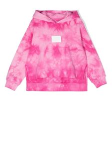 MM6 Maison Margiela Kids hoodie tie-dye à patch logo - Rose