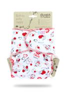 Petit Lulu Lieveheersbeestjes (Ladybirds On White) - OneSize (4-15 kilo) - Drukknoopjes