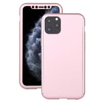 Voor iPhone 11 Pro schokbestendige PC volledige dekking beschermhoes met gehard glas film (Rose goud)