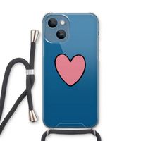 Hartje: iPhone 13 Transparant Hoesje met koord
