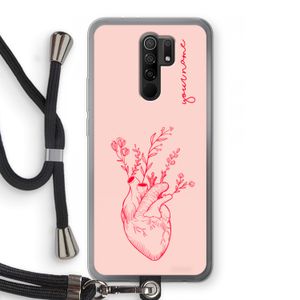 Blooming Heart: Xiaomi Redmi 9 Transparant Hoesje met koord