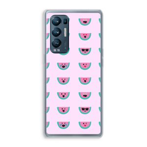 Smiley watermeloenprint: Oppo Find X3 Neo Transparant Hoesje