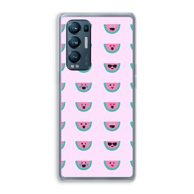 Smiley watermeloenprint: Oppo Find X3 Neo Transparant Hoesje