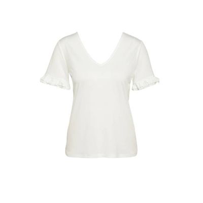 VILA top VIBINEA met ruches wit VILA top VIBINEA met ruches wit