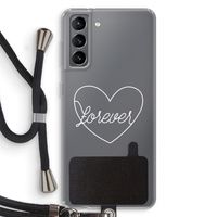Forever heart pastel: Samsung Galaxy S21 Transparant Hoesje met koord