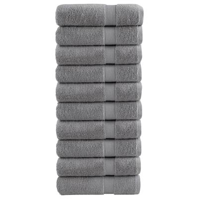 VidaXL Handdoeken solund 10 st 600 g/m² 50x100 cm grijs