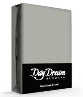 Flanellen Hoeslaken Grijs Day Dream-180 x 200 cm