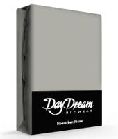 Flanellen Hoeslaken Grijs Day Dream-90 x 220 cm - thumbnail