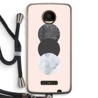 Marmeren cirkels: Motorola Moto Z Force Transparant Hoesje met koord