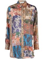 ZIMMERMANN graphic-print silk shirt - Tons neutres