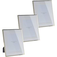 3x stuks aluminium fotolijst goud geschikt voor een foto van 13 x 18 cm - Fotolijsten