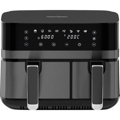 Profi Cook PC-FR 1295 H Airfryer 9 l 2700 W 2 gescheiden temperatuurregelaars Zwart, Inox