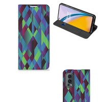 OnePlus Nord 2 5G Stand Case Abstract Green Blue