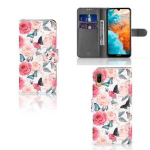 Huawei Y6 (2019) Hoesje Butterfly Roses