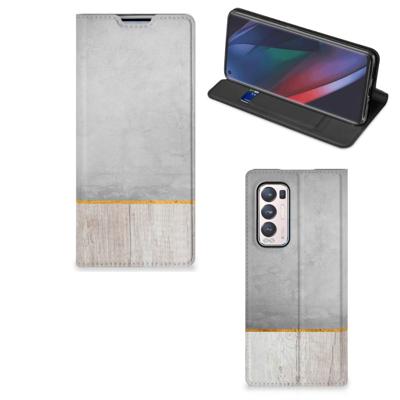 OPPO Find X3 Neo Book | Wallet Case | Wood Concrete