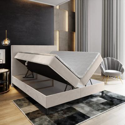 OP=OP Opberg Boxspring Basic | 140 x 200 Beige | 40 cm extra hoge opslagruimte