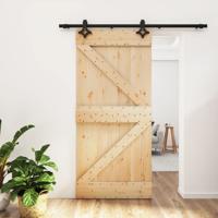 Schuifdeur met beslag 95x210 cm massief grenenhout